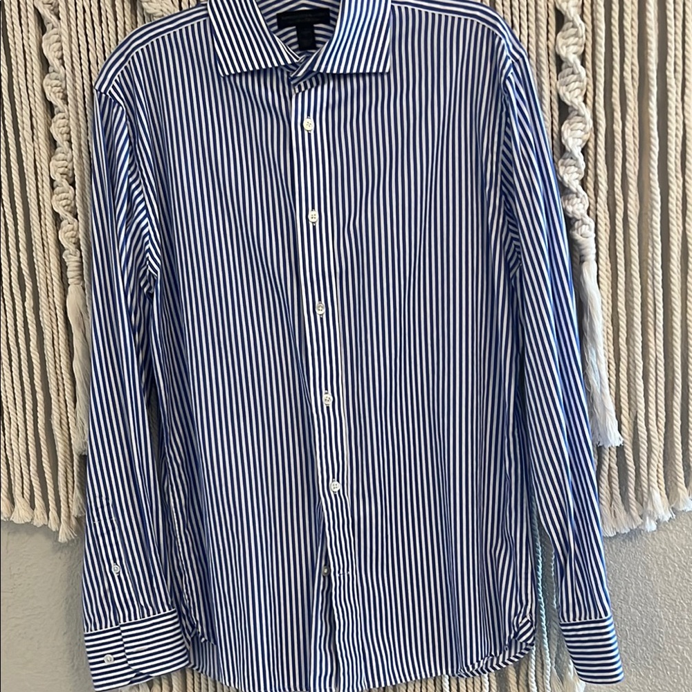 Express Design Studio Men’s Blue/White Dress Shirt SZ LRG